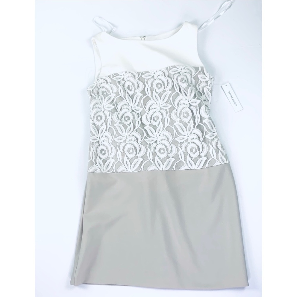 NWT Sandra Darren White Cream Lace Sheath Dress